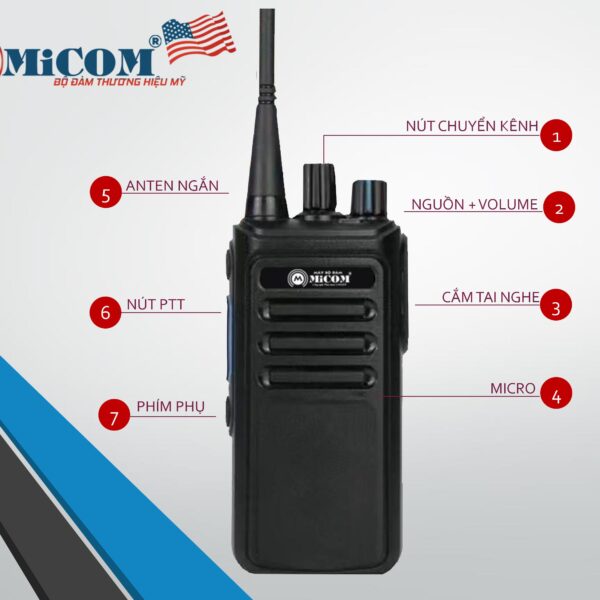 bộ đàm MiCOM JP-F1000 tự dò tần số thương hiệu Mỹ