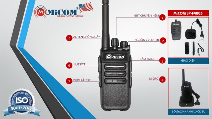 máy bộ đàm miCOM JP-F4003 thương hiệu Mỹ